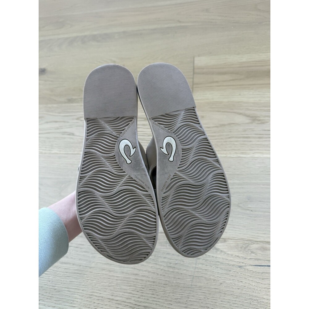 OluKai LAI SLIDE Women's Tan beige Flats Sandals Shoes Size 7 37 Slip Oh Summer - Picture 4 of 5